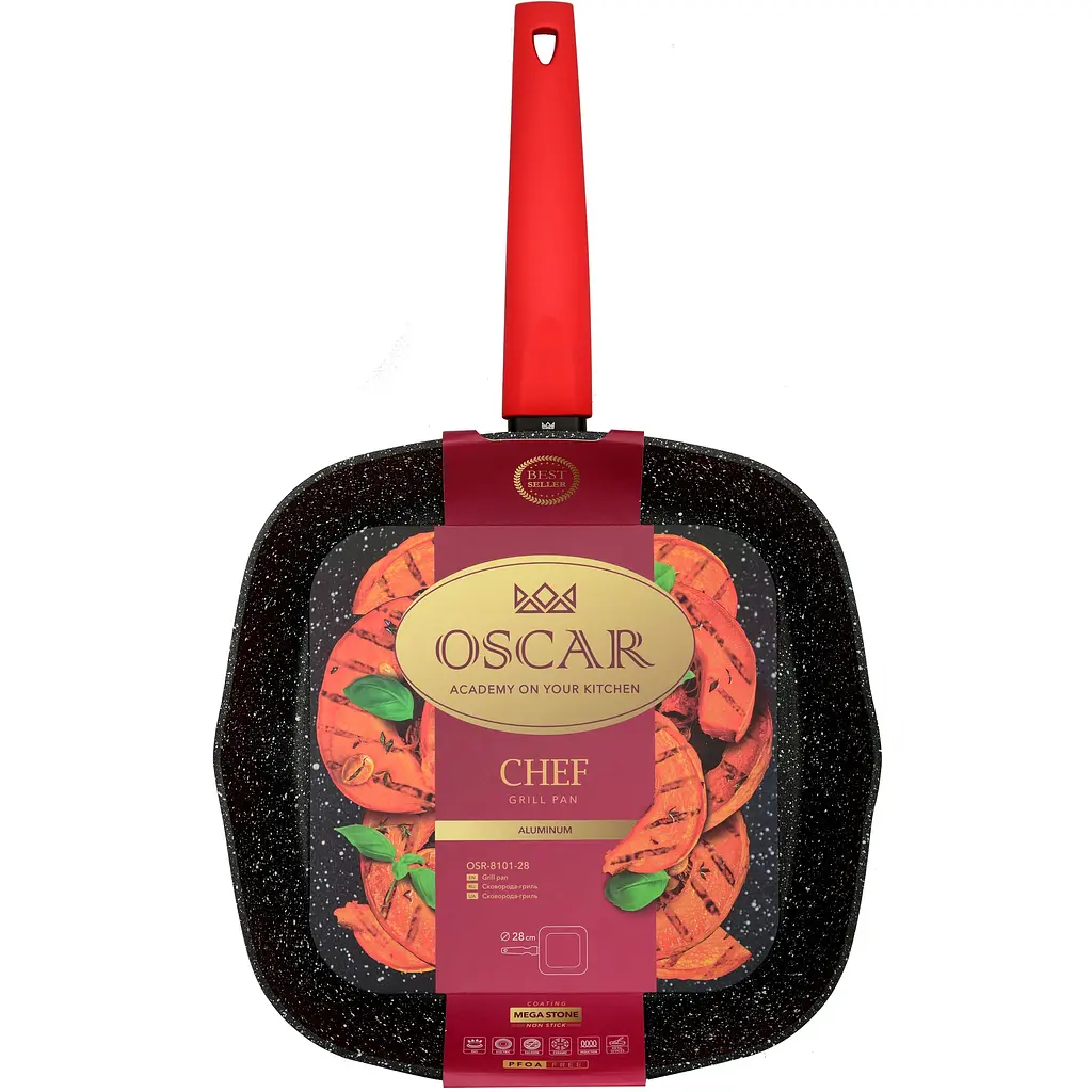 Сковорода-гриль Oscar Chef 28 см (OSR-8101-28) - фото 3