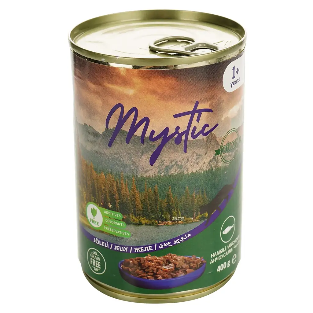 Вологий корм для котів Mystic шматочки анчоуса в желе 400 г (609089)