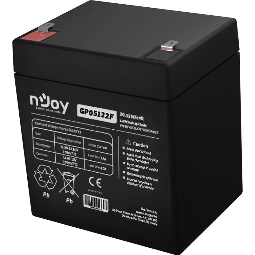 Аккумулятор Njoy GP05122F AGM 12V (12V/5Ah/60Wh) (BTVACEUOATF2FCN01B) [114633] - фото 3