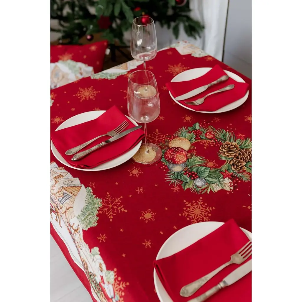 Скатерть гобеленовая Прованс Present с люрексом 136 см (41829) - фото 3