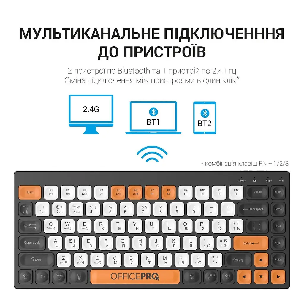 Клавіатура OfficePro SK955B Wireless Black (SK955B) - фото 8