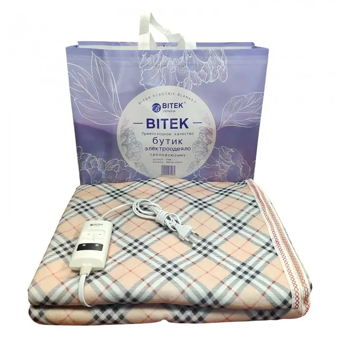 Електроковдра двоспальна байкова 2 режими ковдра з підігрівом BITEK BT-2109 150*180 см - фото 2