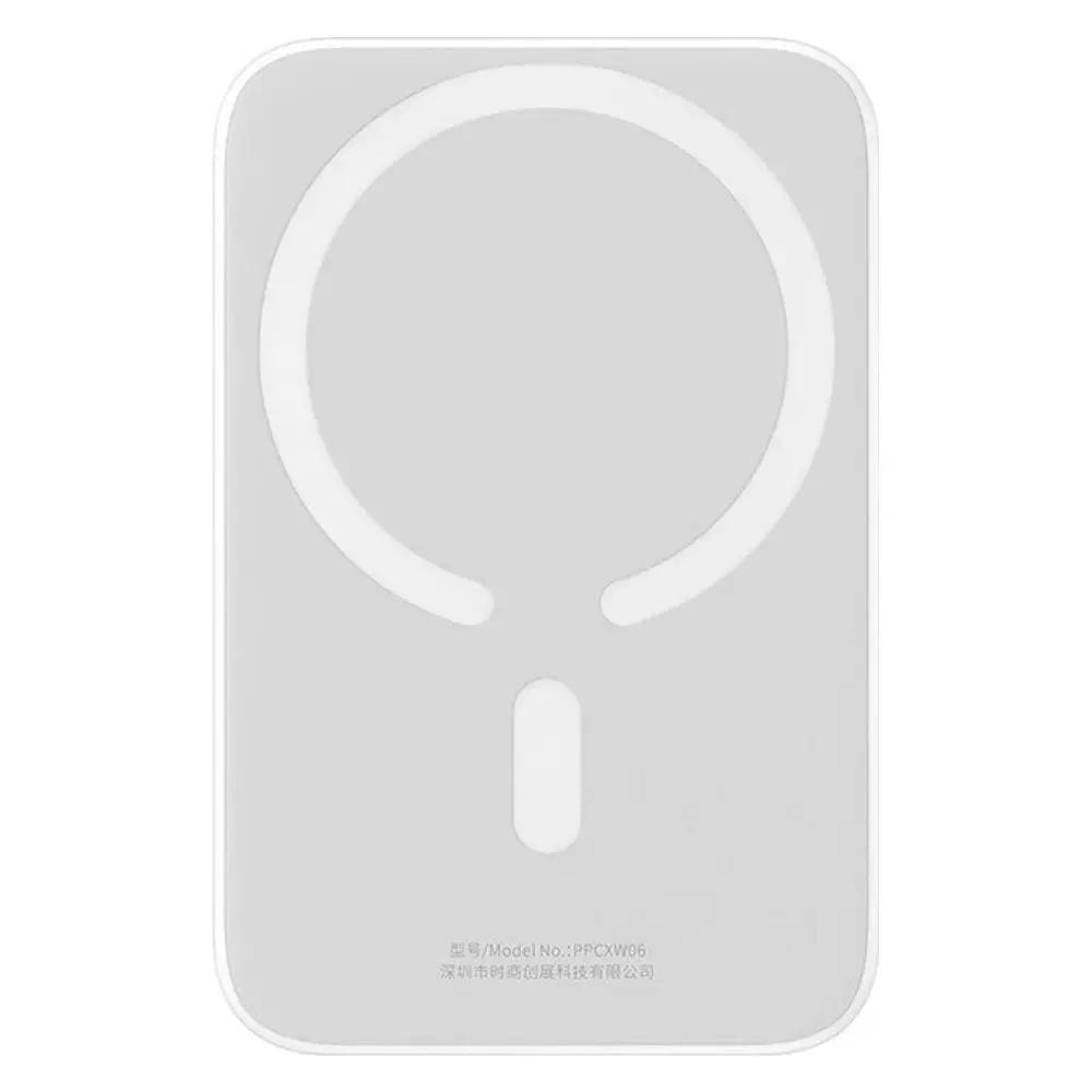 Зовнішній акумулятор Baseus Magnetic Mini Air Wireless Fast Charge Power Bank 6000mAh 20W Stellar White（With Simple Series Charging Cable Type-C to (P10059002223-00) - фото 4