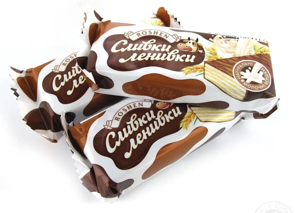 Цукерки Roshen Сливки-лінивки вафельні глазуровані 1 кг