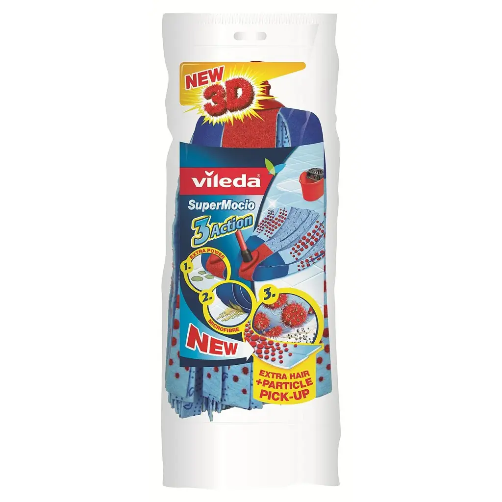 Насадка змінна для швабри Vileda Super Mocio 3Action Velour (4023103072213) - фото 3