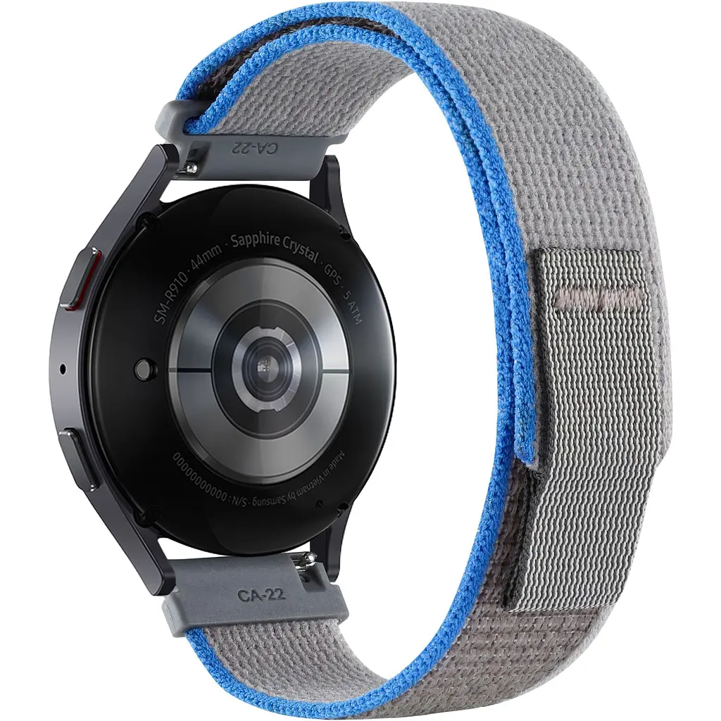Браслет NormalCloth для Samsung Galaxy Watch 5 - серо-синий ширина крепления 20мм нейлоновый Watchbands (W45-9WB24992634) - фото 1