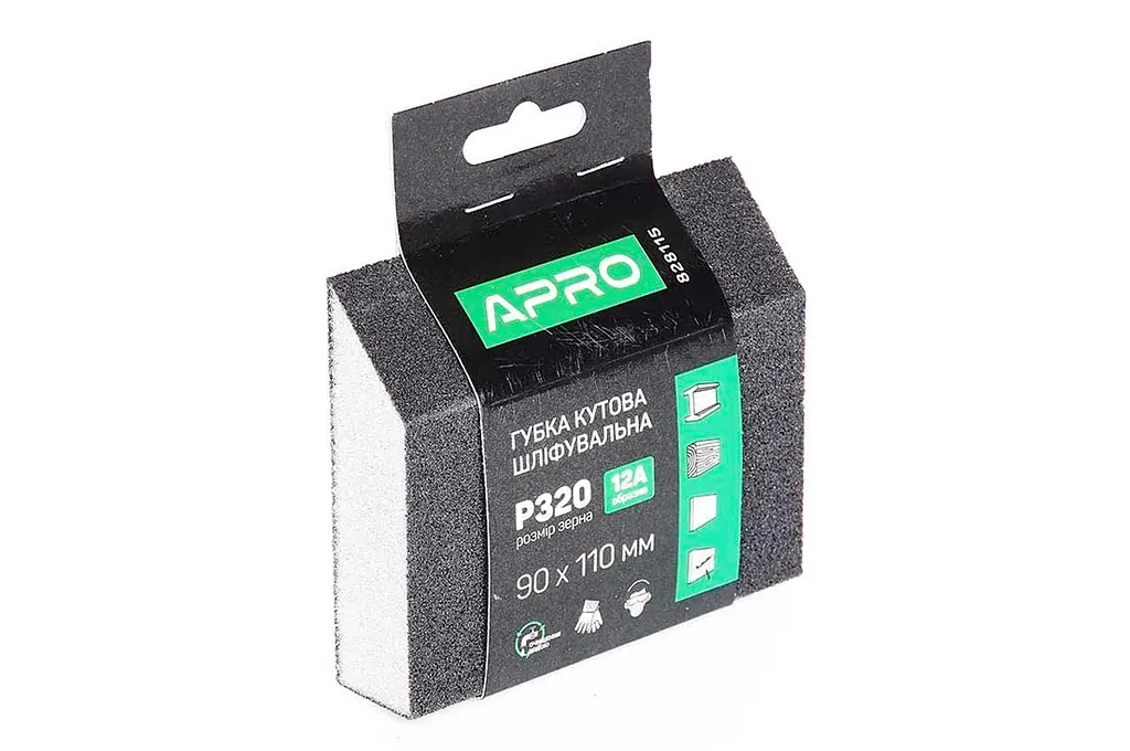 Губка шлифовальная Apro 110 x 90 x 25 мм x P320 трапеция - фото 2
