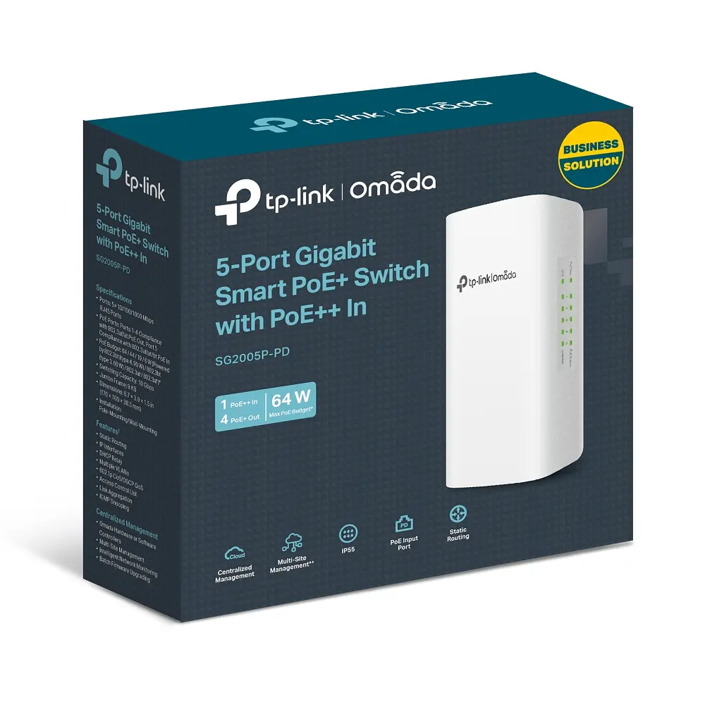 Коммутатор SG2005P-PD 4xGE (4xPoE), 64W, 1xGE uplink (1xPoe), WebSmart, outdoor TP-Link teh0018206 - фото 9