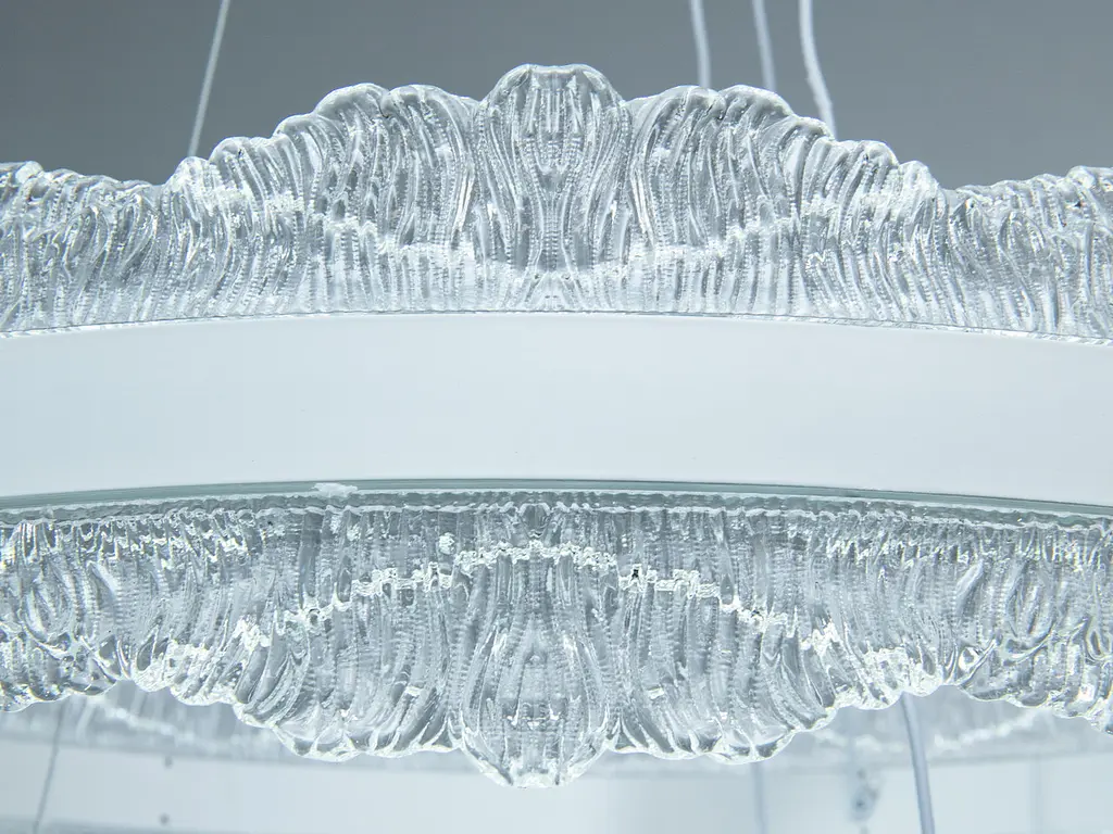 Стильна підвісна LED-люстра для вітальні Diasha D8750-600+400WH, біла, 140W, 7700 lm - фото 5