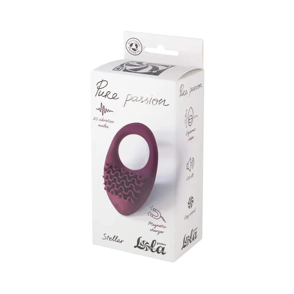 Ерекційне кільце Lola games Pure Passion Stellar 7.5 см бордовий - фото 2