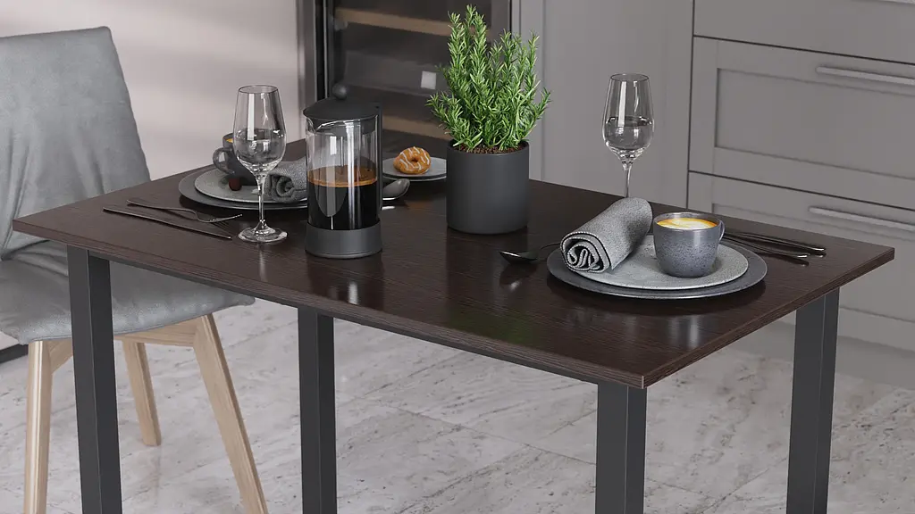 Стіл універсальний Knap Ferrum-decor 750x1400x600 Чорний метал ДСП Венге Магія 16 мм (FRD-106356) - фото 3