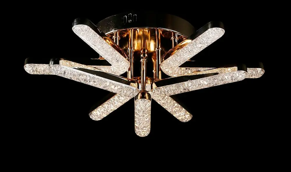 Люстра стельова LED Splendid Ray LT872/3+3, 120W, золото, білий, сучасний стиль з пультом, димер - фото 4