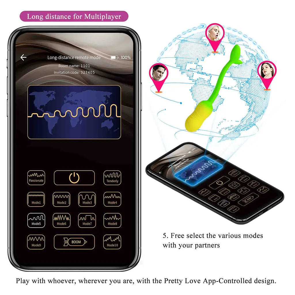 Віброкуля Poulsen App-Controlled Egg Vibrator 02 PRETTY LOVE BI-300129HP-1 103531 - фото 3