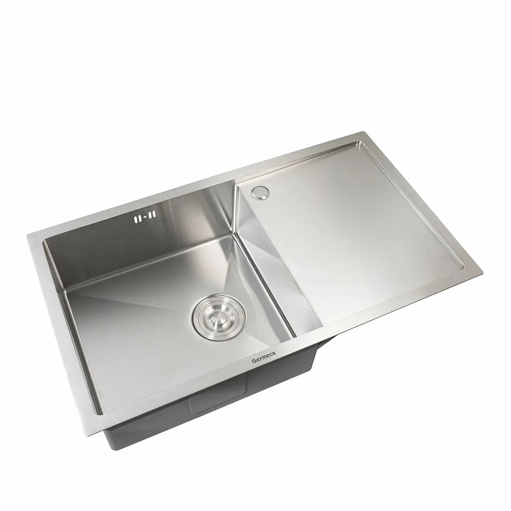 Кухонная мойка Platinum Handmade Н 780x440x200 L (с креплением и отверстием под смеситель), Нержавеющая сталь - фото 3