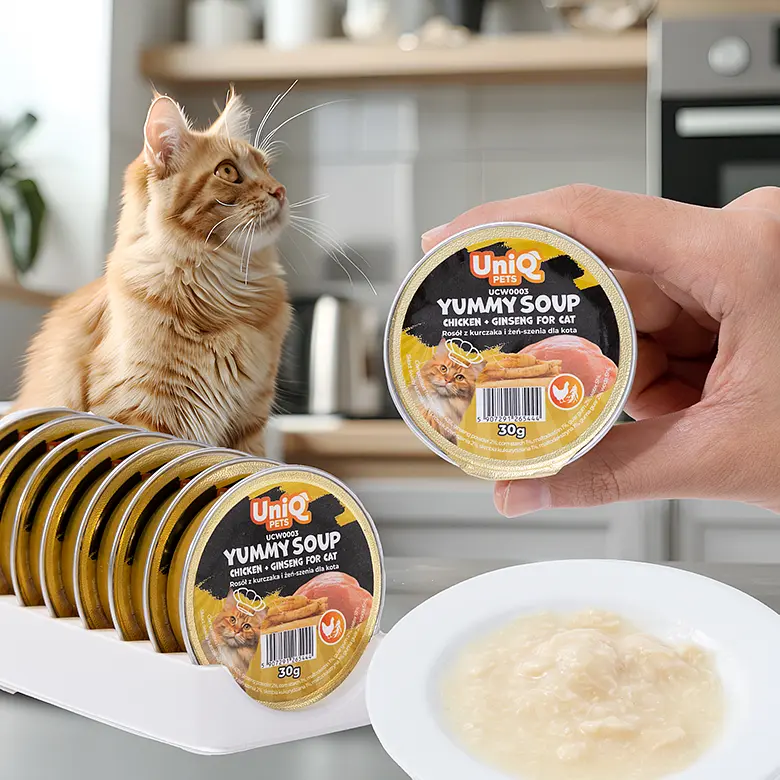 Смачний суп для кішок UNIQ PETS CAT WET FOOD ROYAL CHICKEN з куркою та женьшенем, 30 г - фото 6