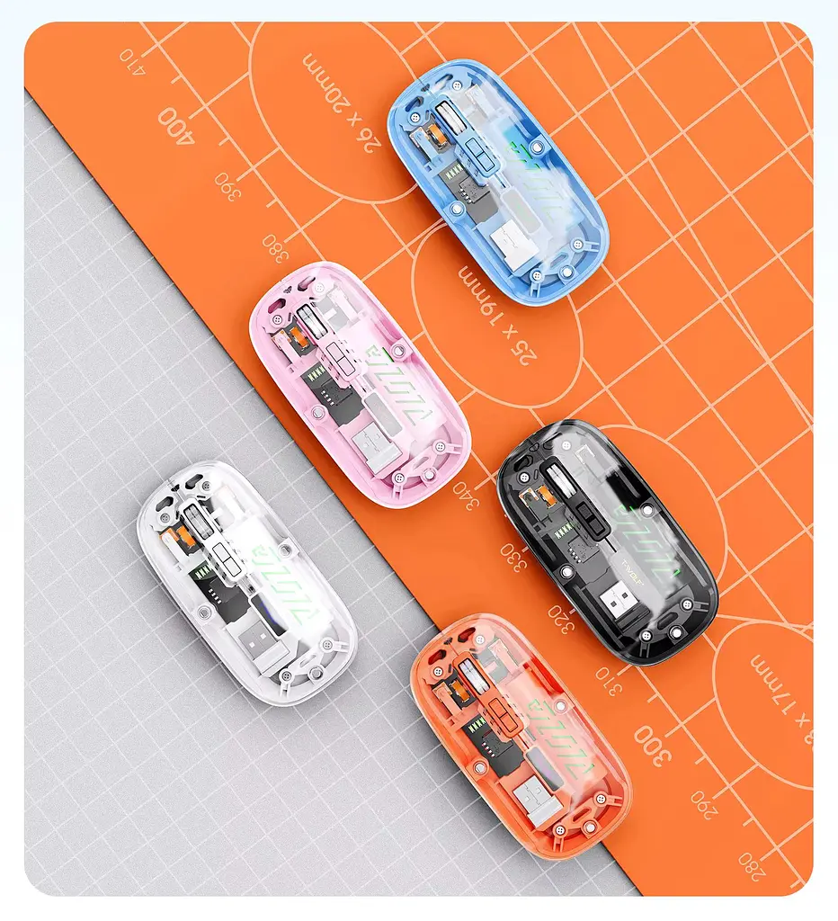 Компьютерная мышь T-WOLF X11 бездротова, безшумна з акумулятором 2,4G+Bluetooth Orange - фото 6