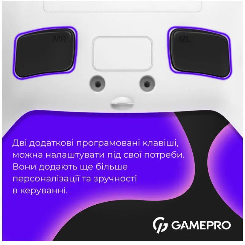 Геймпад Bluetooth джойстик GamePro GPS-13W Bluetooth 5.3/USB (PC/iOS/Android/PS3/PS4) RGB White - фото 10