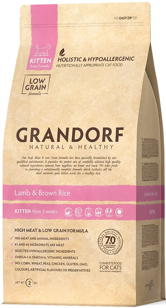 Сухий корм Grandorf Lamb & Brown Rice Kitten для кошенят від 3 тижнів, вагітних та годуючих кішок 400 г (5404009500403)