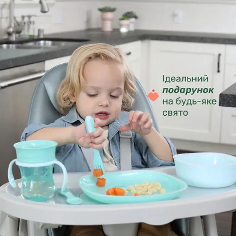 Набір дитячого посуду Chicco Set Pappa 12 м+ блакитний (16201.25) - фото 7