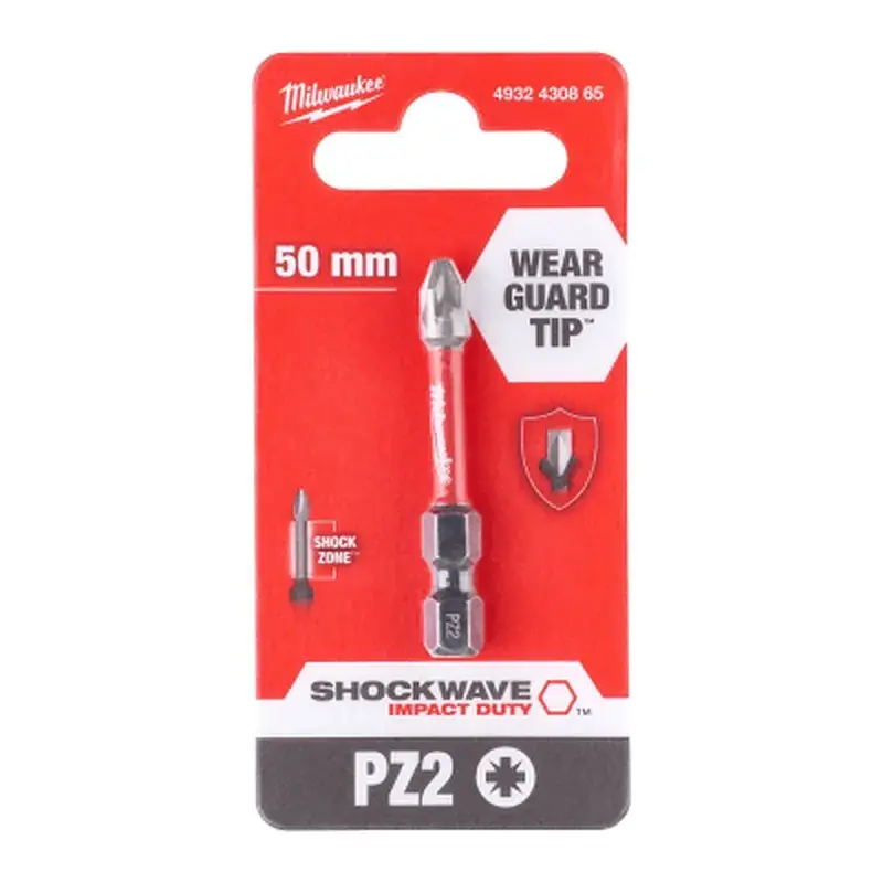Біта для шуруповерта Milwaukee SHOCKWAVE, PZ2, 50мм 1шт (4932430865) - фото 3