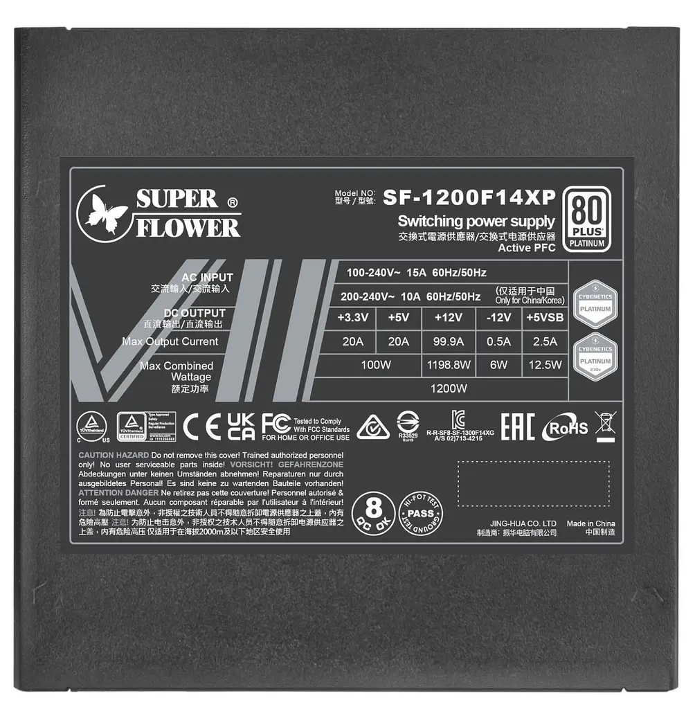 Блок питания Super Flower Leadex VII XP Pro 1200W ATX 3.1 80+ Platinum Black (SF-1200F14XP) - фото 5