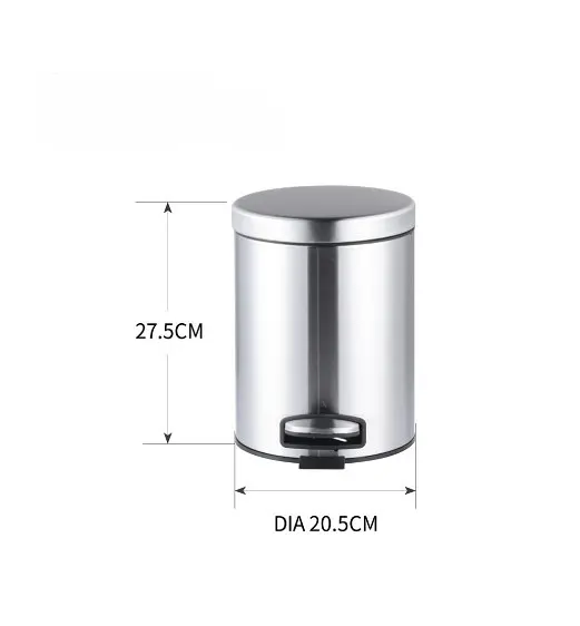 Відро для сміття Mixxus Ellipse-TC0205 SS Color з плавним закриттям кругле 5 л нержавійка (MI7076)  - фото 4