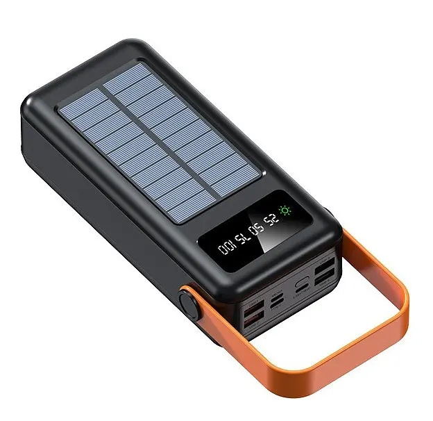 Универсальная зарядная батарея ACL PW-19 50000mAh + солнечная панель + фонарик (Черный) - фото 2