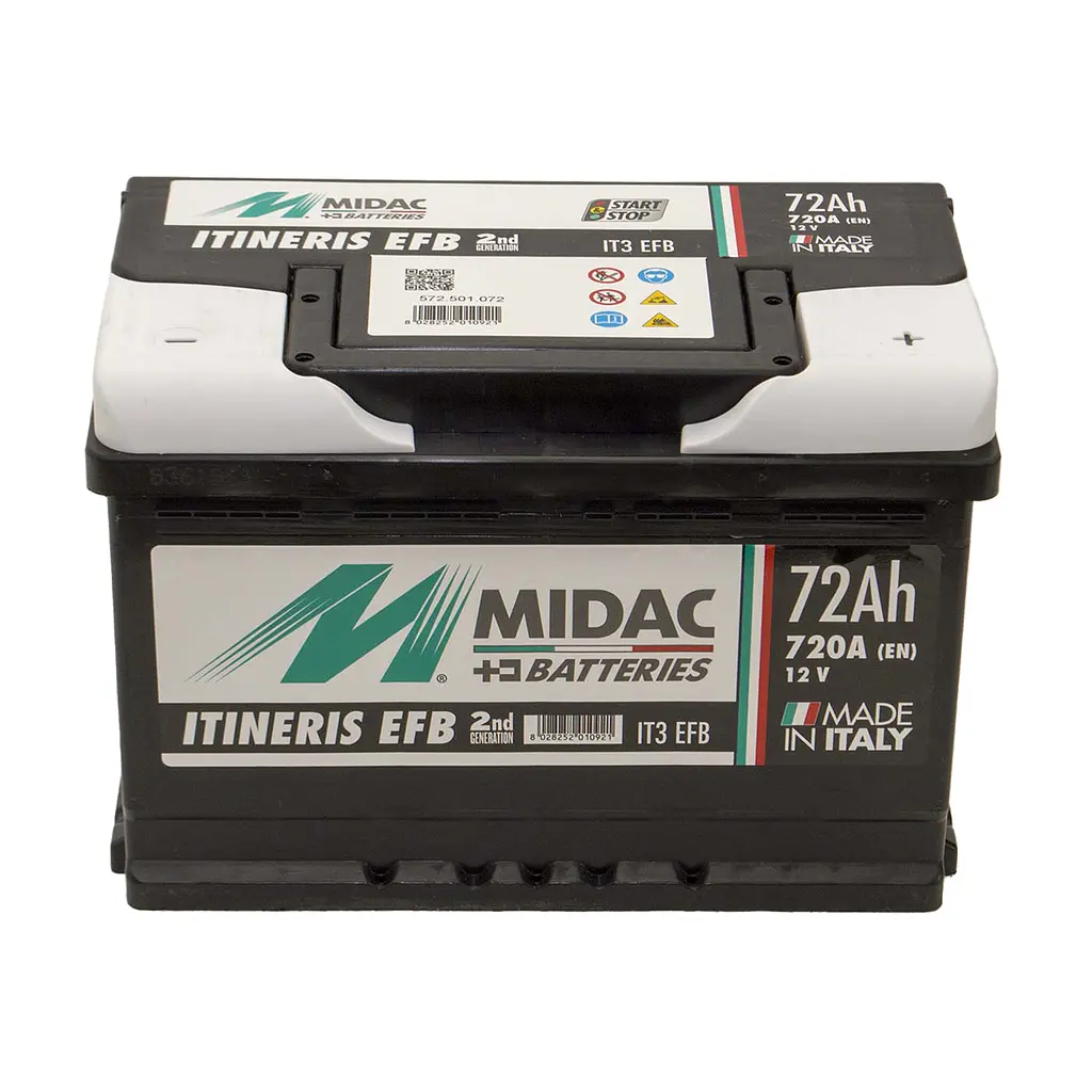 Аккумулятор 6СТ-72A MIDAC ITINERIS EFB START STOP, 12V, 72Ah, R EN720А - фото 2