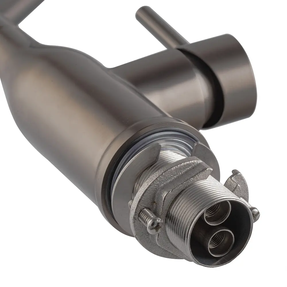 Смеситель для кухни Koer KI-70026-07 с черным силиконовым изливом KR5211 Графит - фото 4