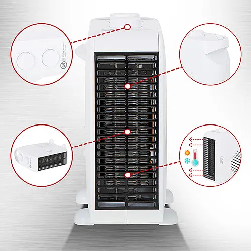 Тепловентилятор, спіральний обігрівач Adler AD 7725 2000 Вт - фото 3