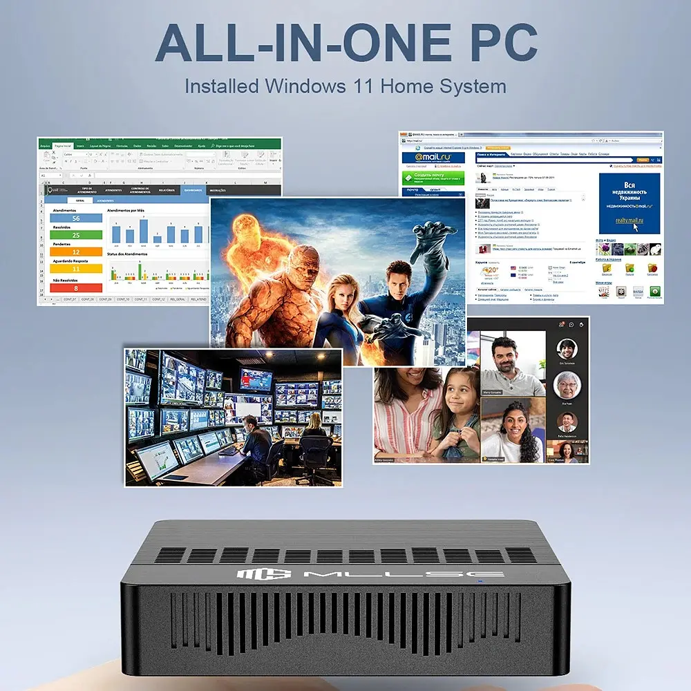 MLLSE M2 Air Mini PC 6GB RAM, 128GB EMMC, Intel N4000, Windows 11 Pro - фото 3
