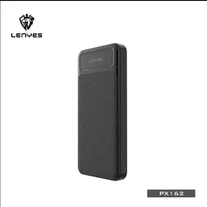 Зовнішній акумулятор Power bank 10000 mAh Lenyes PX162 компактний універсальний на 2 входи Чорний - фото 2