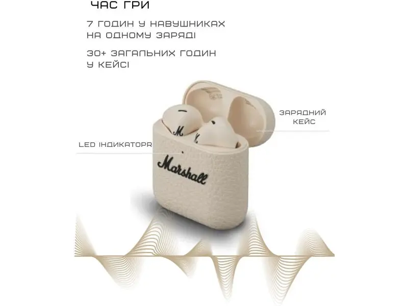 Навушники з мікрофоном Marshall Minor IV Cream (1007875) - фото 10