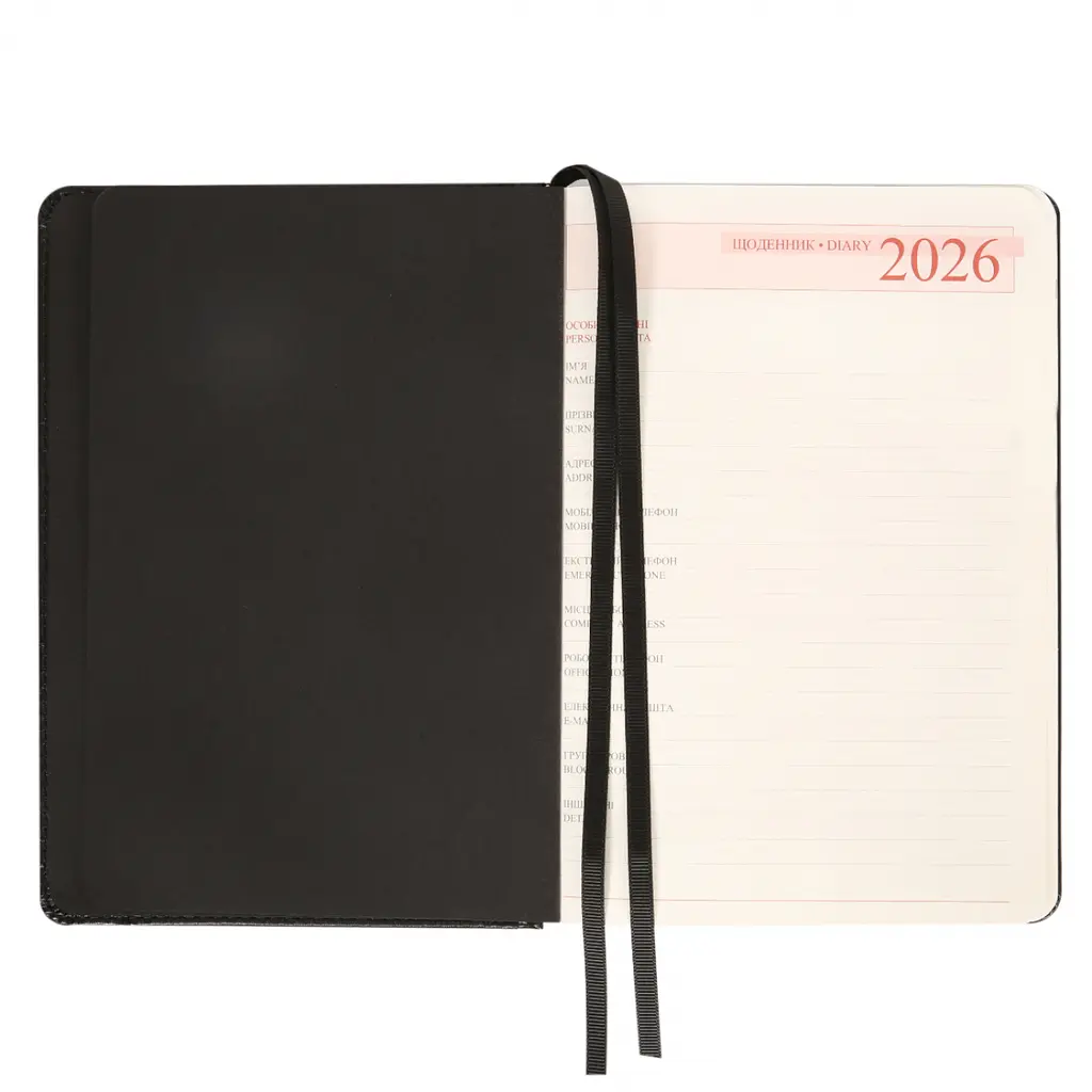 Дневник-деловая записная книжка А5 Leo Planner Legacy 2026 твердый черный 368 страниц (252649) - фото 7