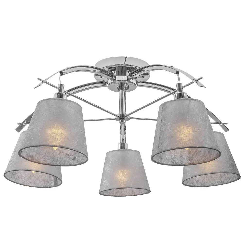 Люстра потолочная Brille с абажуром E14 40W CH (BKL-599C/5) - фото 4