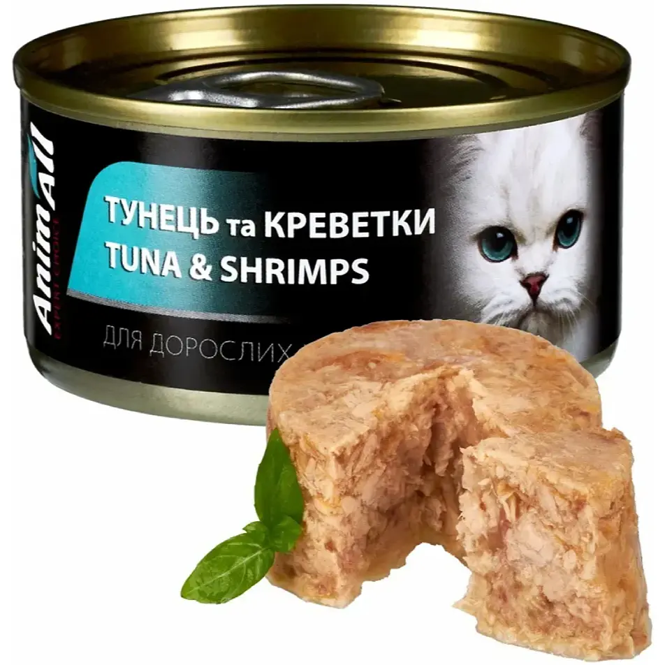 Вологий корм для котів AnimAll з тунцем та креветками 85 г
