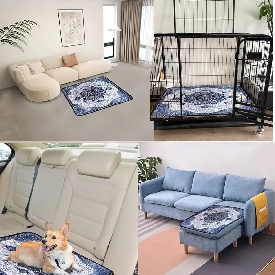 Багаторазова пелюшка для собак Derby Anti-Slip Training Puppy Dog Pee Pad 91х91 см - фото 4