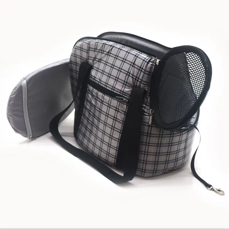 Сумка переноска Zoo-hunt Клетка для кошек и малых пород собак серая №1 22х42х31 см - фото 4