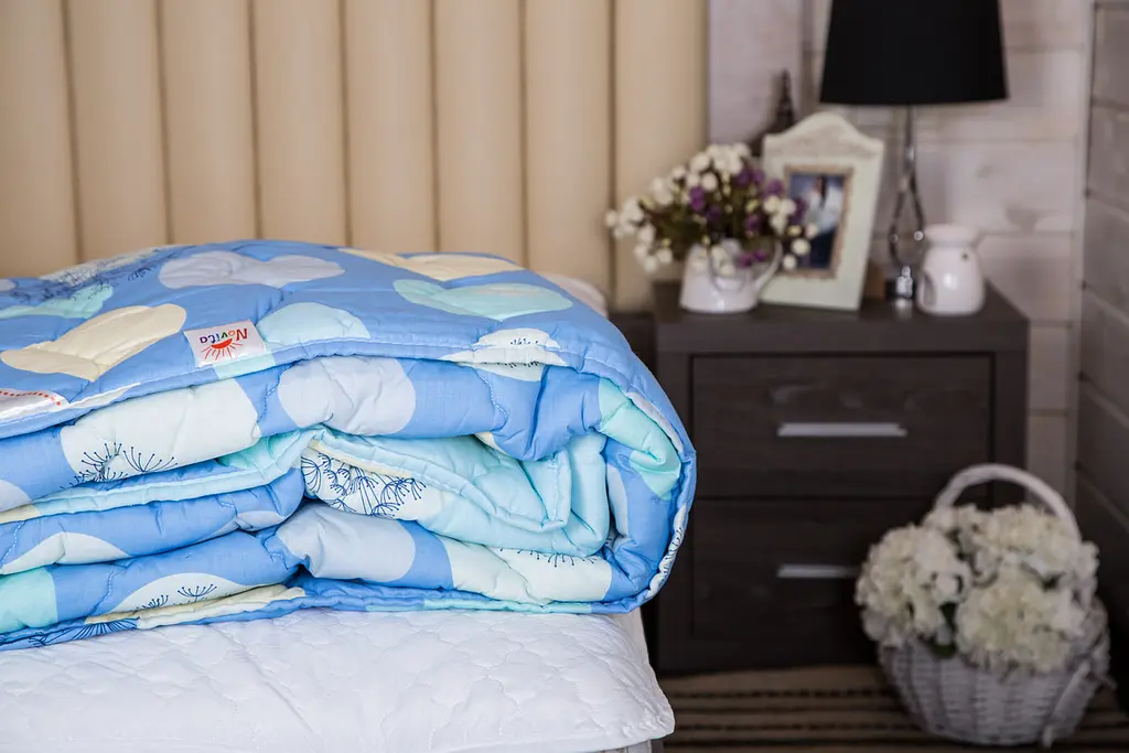 Ковдра Ecotton Євро 200х210 см антиалергенна із бязі блакитна 40-0607 Blue (3999)