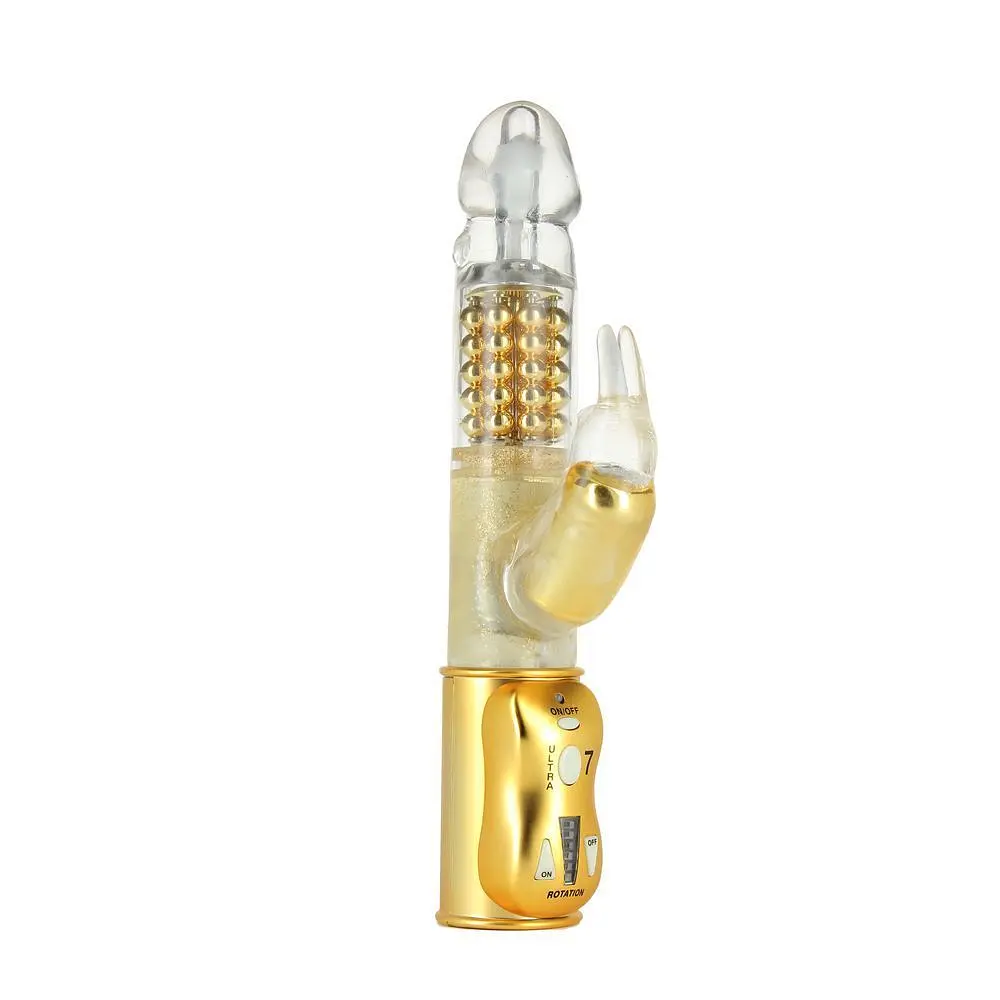 Вібратор-кролик Dorcel Orgasmic Rabbit Gold з масажем перлинками, 25х3.8 см золотистий