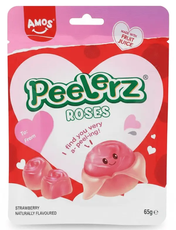 Жувальні цукерки Amos Peelerz Gummy Roses 65г