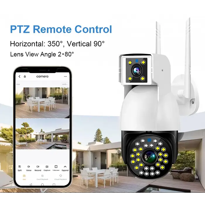Вулична камера спостереження SC-01 WIFI IP 360/90 V380PRO, поворотна, двооб’єктивна, 2+2 Мп - фото 4