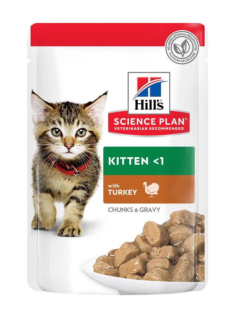 Вологий корм Hill's SP Kitten для котят та кішок у період вагітності та лактації, з куркою та з індичкою, пауч, 85 г х 12 шт. - фото 3