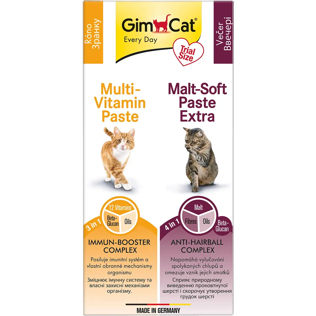 Набор паст GimCat Kombi-pack: Multi-Vitamin + Malt-Soft Extra 40 г (2х20 г) - фото 2