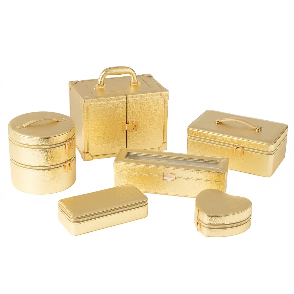 Шкатулка для украшений J-Line в форме сердца из эко-кожи золотая (46530) - фото 4