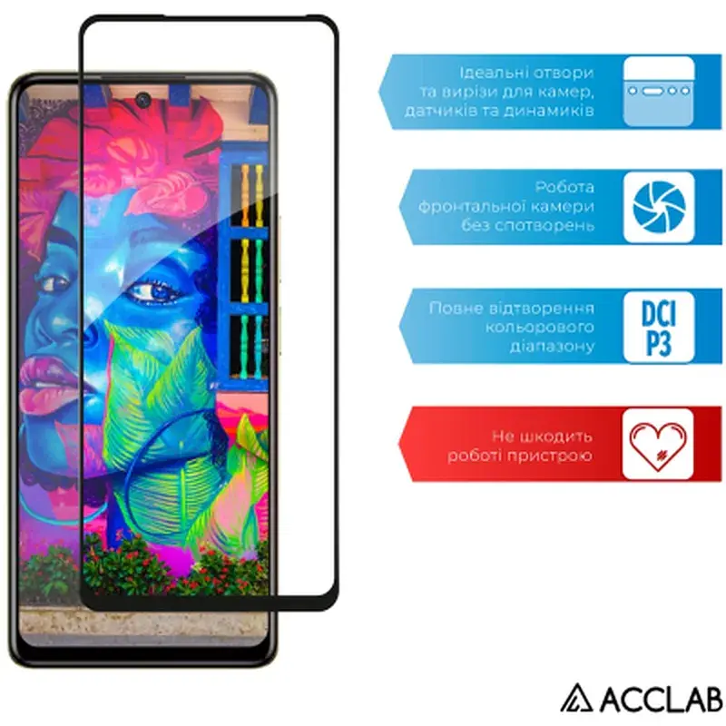 Скло захисне ACCLAB Full Glue Infinix Hot 40 Pro Black (1283126589225) - фото 5