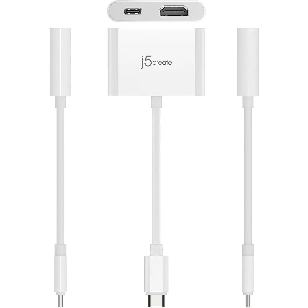 Багатопортовий мультиадаптер J5create JCA152-N, USB-C 2-в-1 билий - фото 3