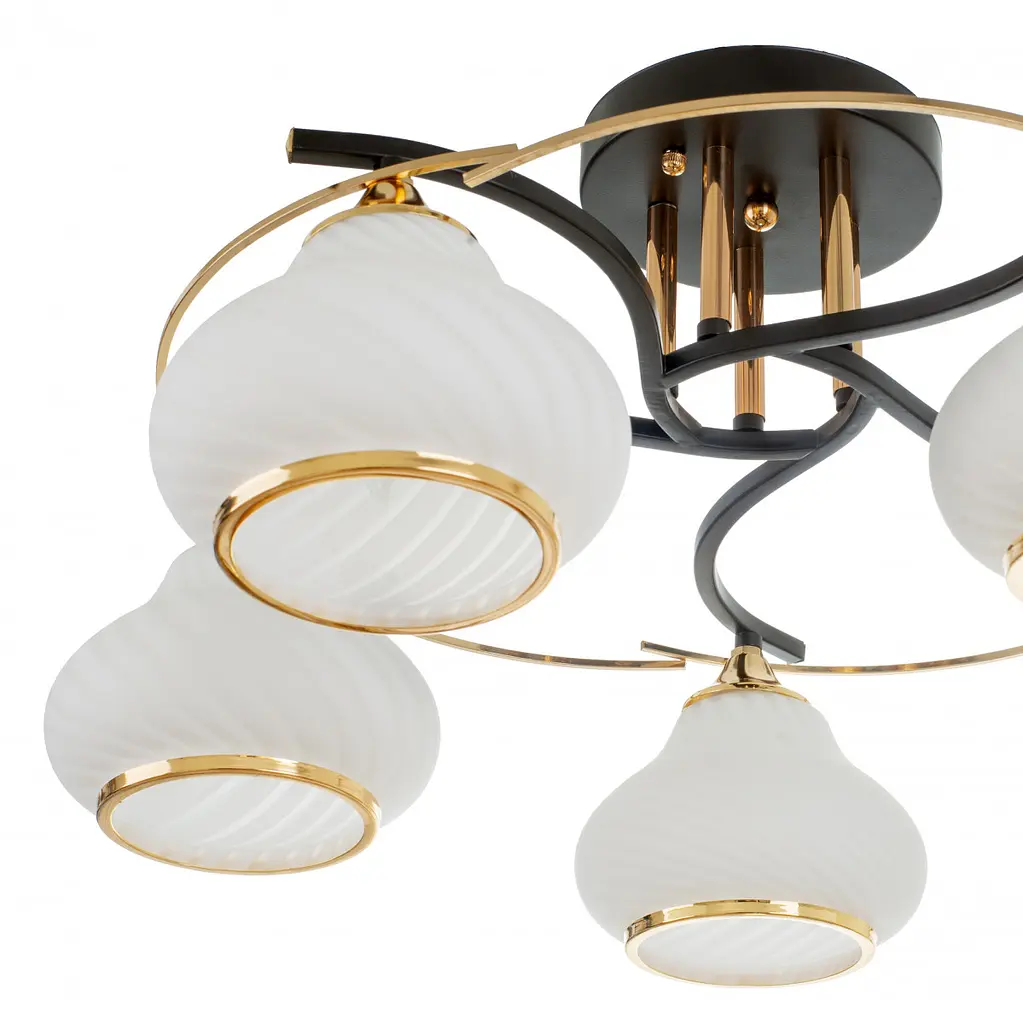 Люстра потолочная Brille в спальню E27 60W BK (LK-712S/5) - фото 7