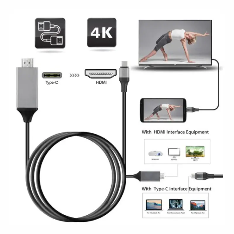 Кабель GRAND TYPE-C to HDMI HDTV 4K 2 м - фото 2
