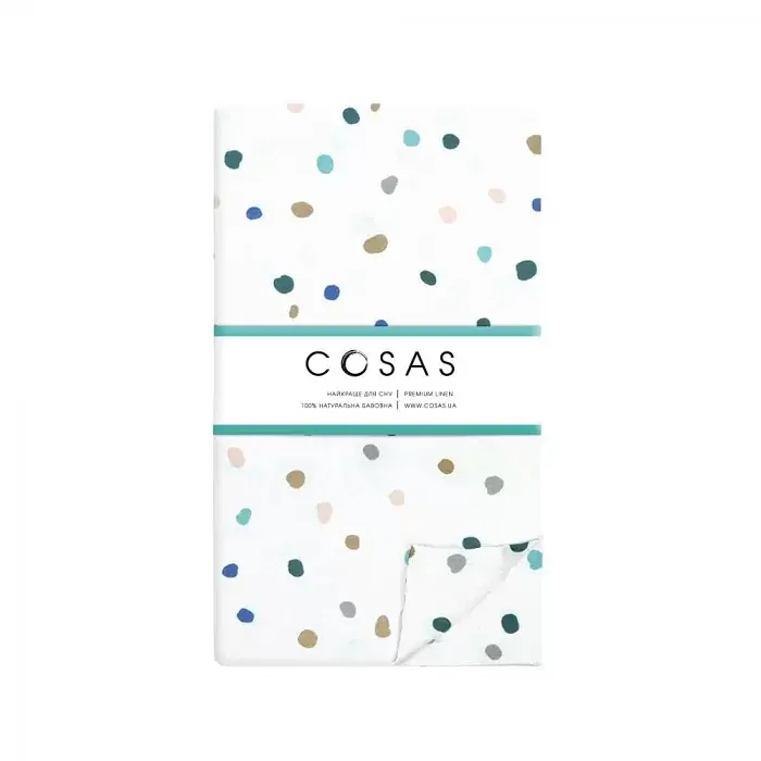 Комплект постільної білизни Cosas полуторний з простирадлом на резинці GREY GEOMETRY CS7 160 x 220 см (CellAshgrey_El-ColorBlotsV2_160) - фото 8